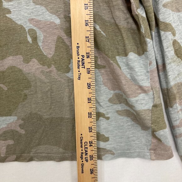 ZADIG & VOLTAIRE Small Green Willy Lin Camo Crewneck Long-Sleeve Linen Top - Picture 6 of 12